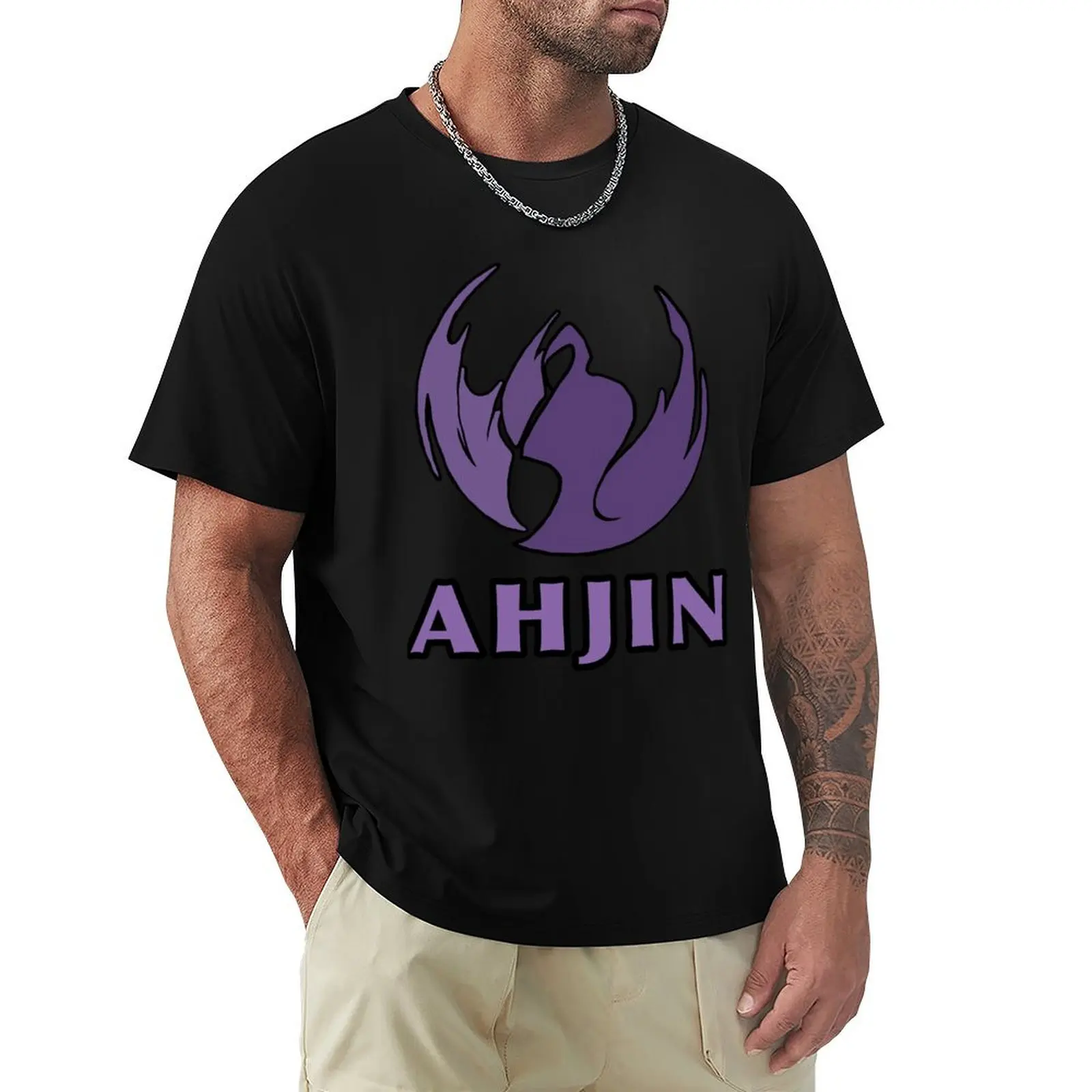 Camiseta del clan Ahjin para fanáticos del solo leveling, camiseta del clan Ahjin de Sung Jin Woo, camiseta informal de manga corta a la moda