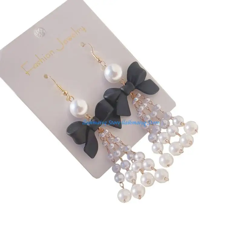 

573B Bowknot Ear Pendants Accessory Exclusive Ear Rings Ornament for Women