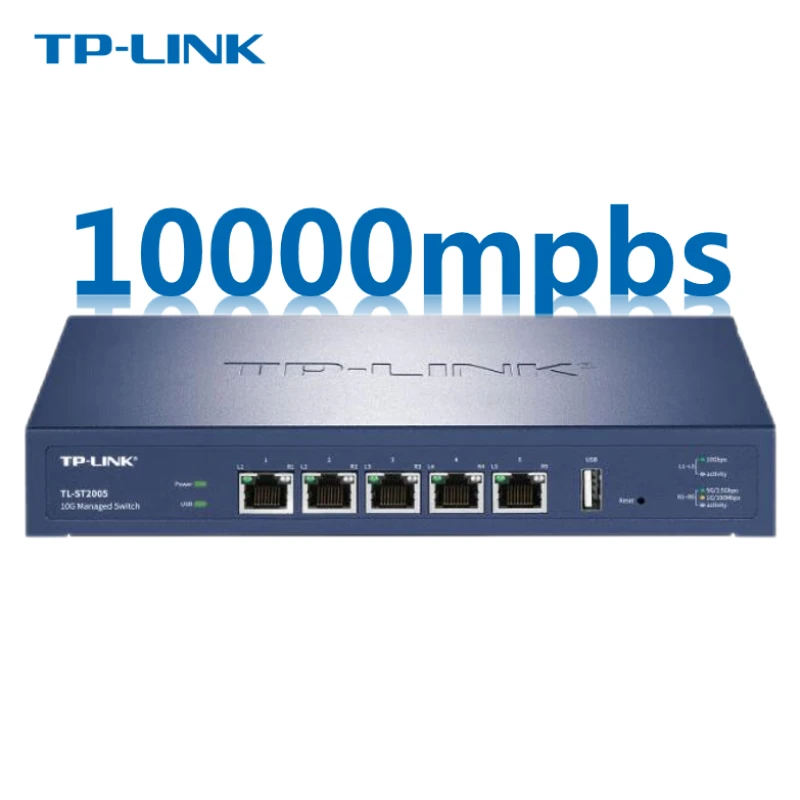 

TP-Link TL-ST2005 5 Port 10G/Multi-Gig Ethernet Desktop Switch, Plug & Play, Sturdy Metal, Speed Auto-Negotiation 10gb Switch