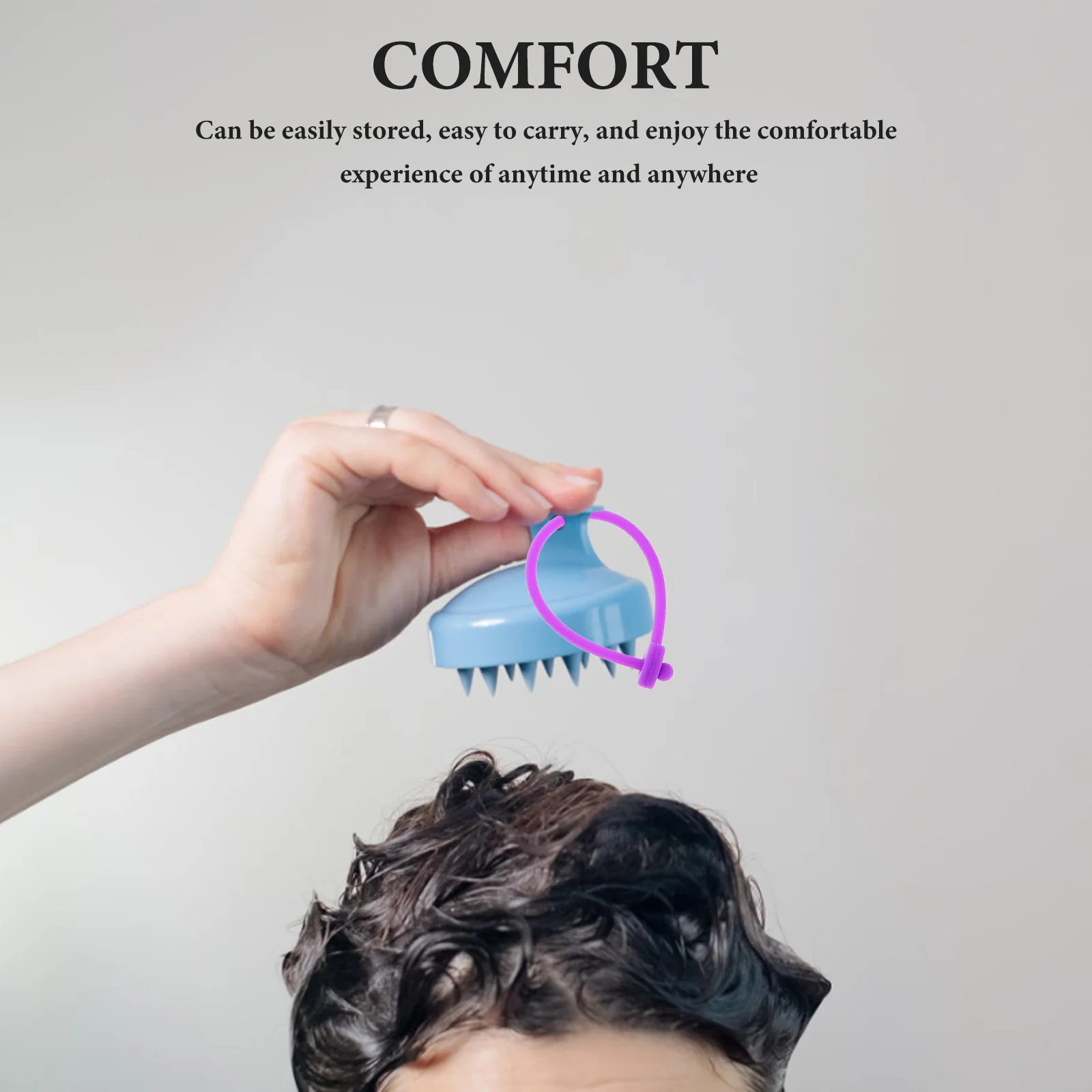 

4 pcs Shampoo Strap Silicone Elastic Hair Brush Tether Anti-Loss Bath Brush Cord For Shower Travel Care Tool