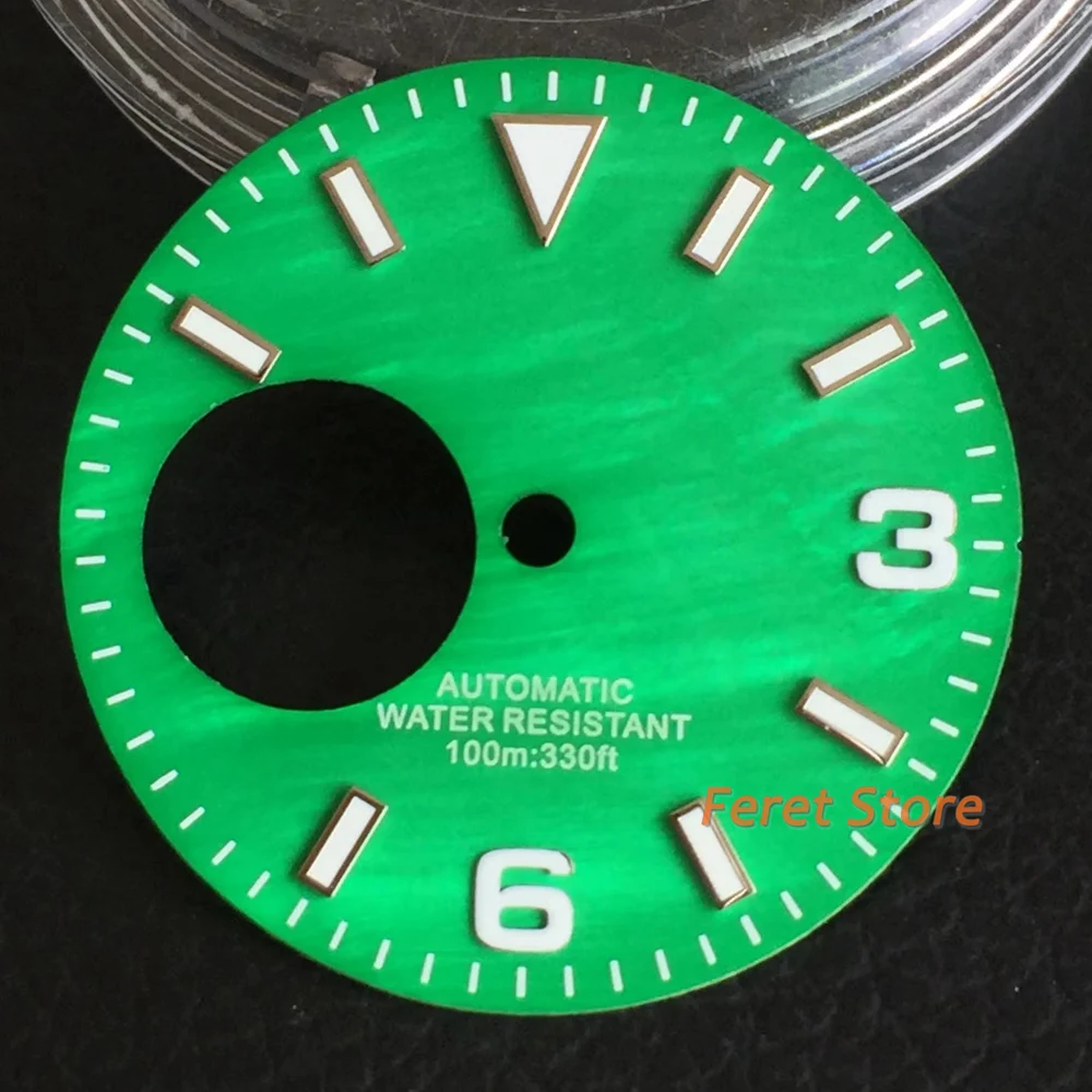BLIGER New 29MM Dial Black Orange White Green Shell pattern Luminous watch dial NH38 Hollow Watch Dial fit NH38A Watch Parts