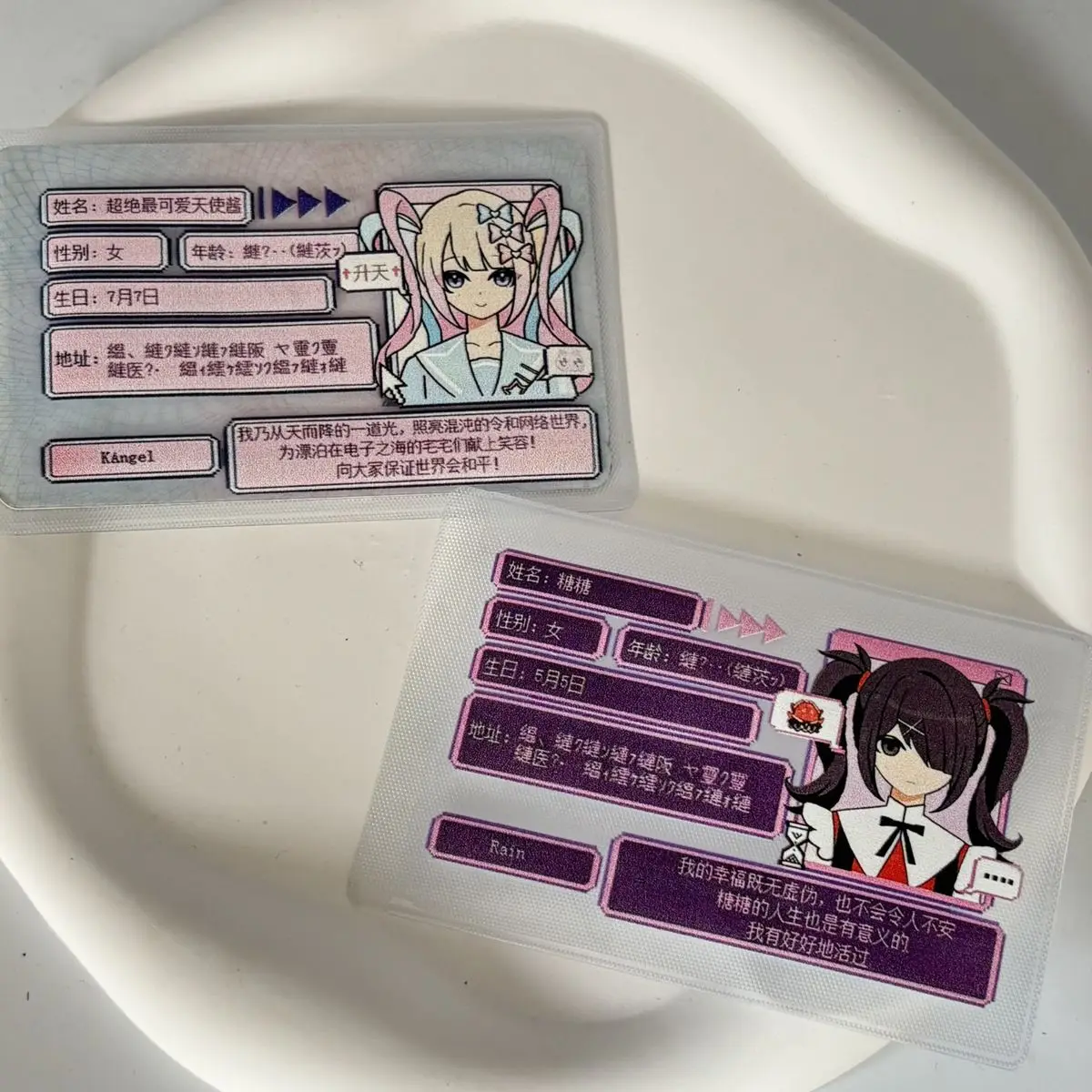 

Anime NEEDY GIRL OVERDOSE Card Sleeve Rain Cartoon Characters Pixel Style ID Card Holder School Bus Card Sleeve