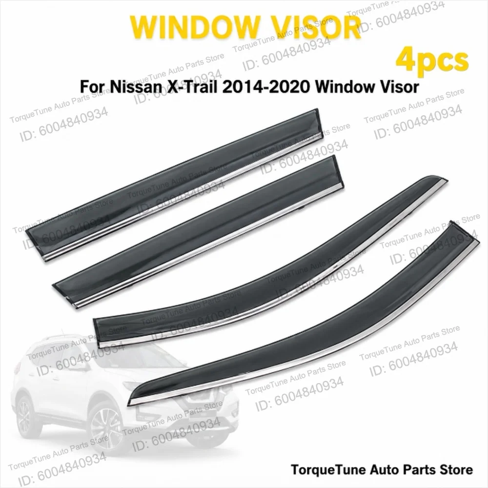 Direct Fit Rain Guard Easy Installation Window Visor Wind Deflector For Nissan X-Trail 2014-2020 Premium In Channel Design