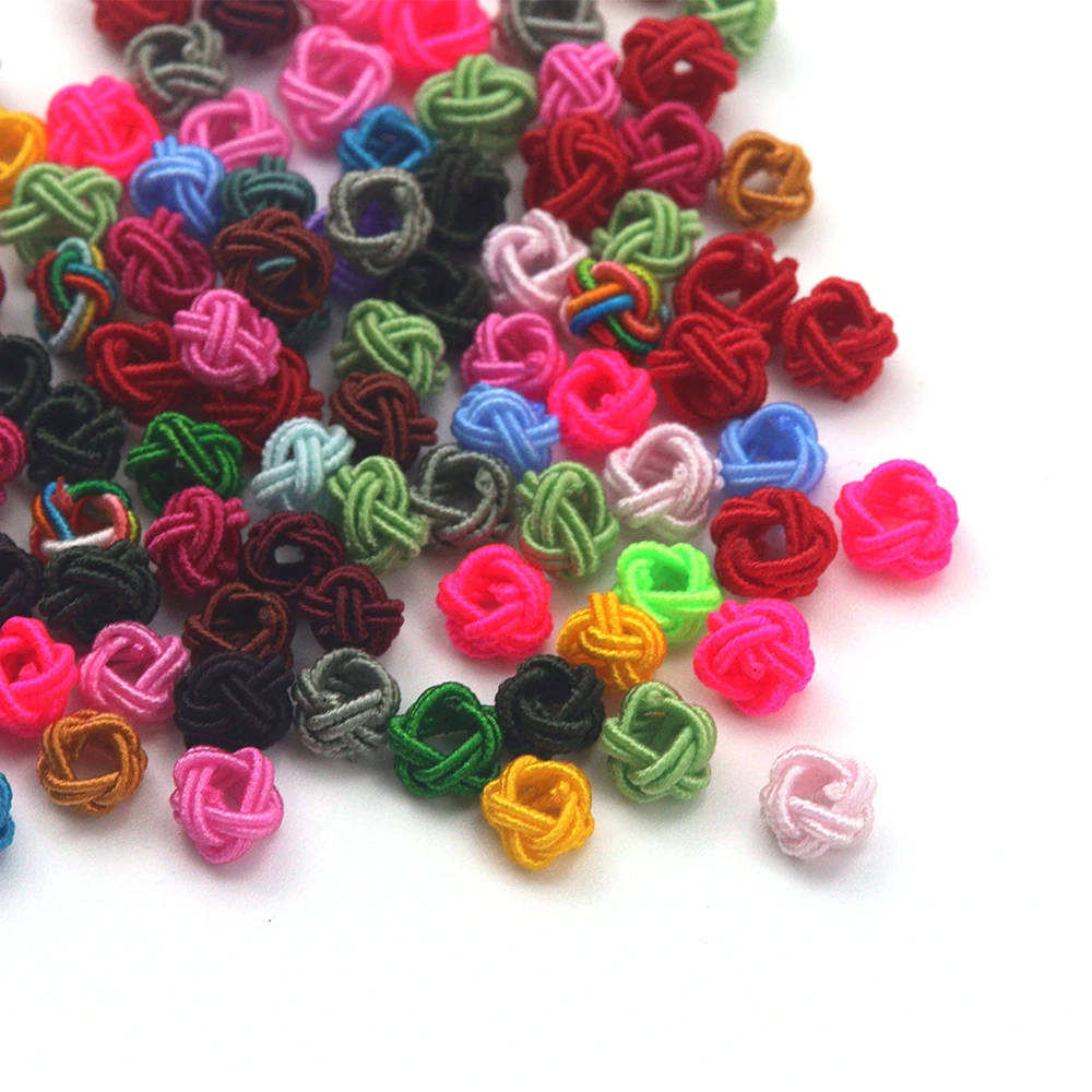 20 pz/borsa 6mm colore intrecciato intervallo nodo ananas fibbia nodo cinese nappa collana fai da te braccialetto intervallo produzione