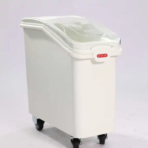 

Commercial Kitchen Large Capacity Food Storage Container Plastic Mobile Ingredient Bin with Wheel