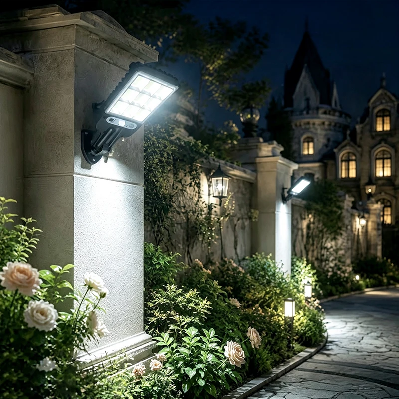 Outdoor Street Lights Solar Powered 108/117COB Motion Solar Lamps Waterproof for Yard Wall Porch Flood Lighting