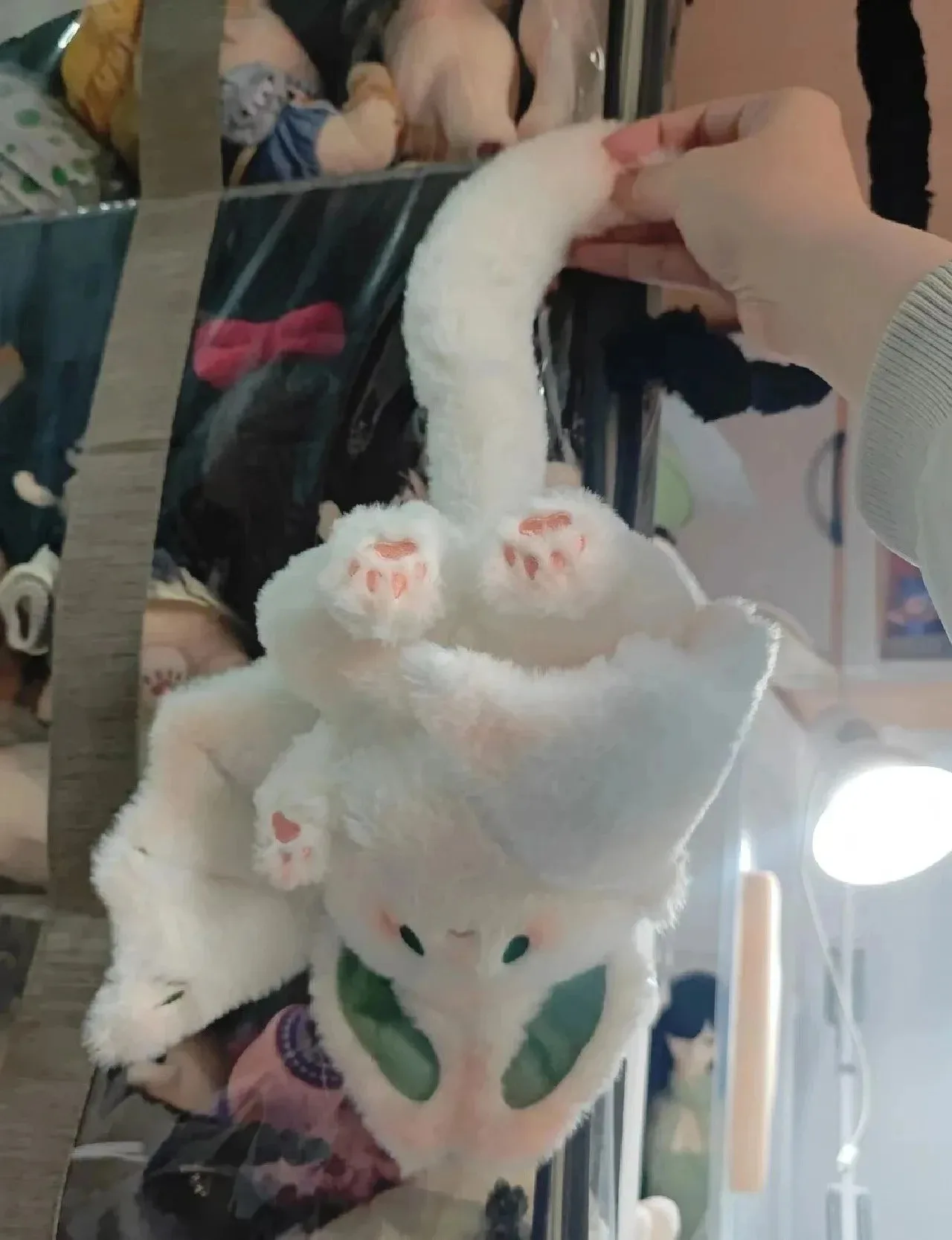 ~ الطيران SkyBig الخفافيش أرنب ألعاب من نسيج مخملي Kawaii الحيوان الإبداعية الروح السحرية أرنب أفخم دمية الأبيض الخفافيش لينة محشوة لعب للأطفال #4