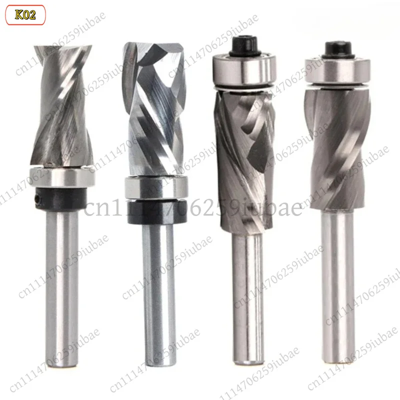 BK Solid Compression Flush Trim Router Bit 1/4 Inch Shank Top Bearing Pattern Plunge Woodworking Tool