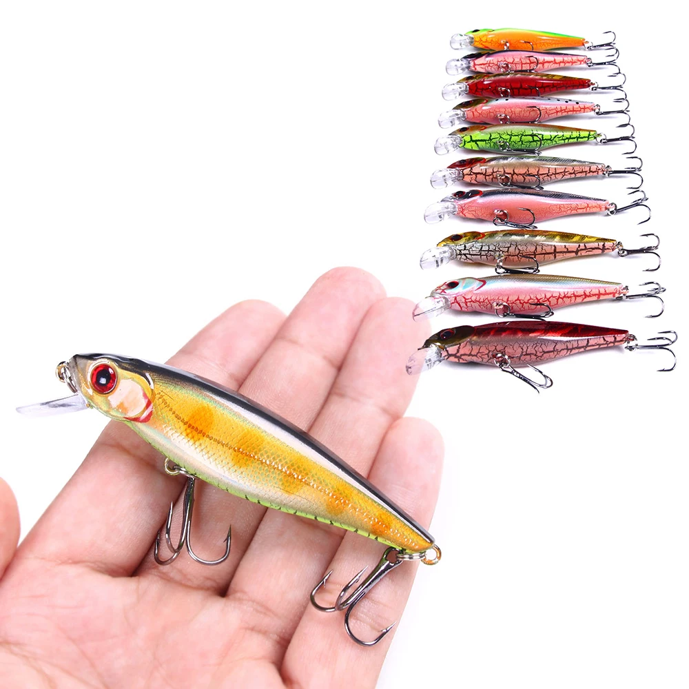 Schwimmender Minnow-Angelköder 10cm 9,2g Harter Köder Crankbait Wobbler Künstlicher Laser-Profi-Swimbait für Meeresfischerei