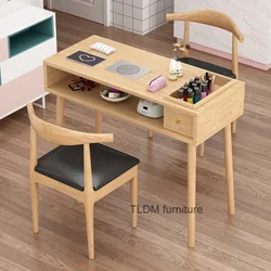 Mesa japonesa de madeira para unhas, Design simples, Requintado Mobiliário Nórdico Recepção, HD50ZJ