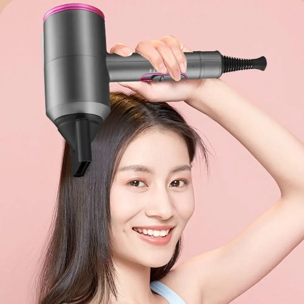 

Professional Hair Dryer Fashion with 3 Nozzles 1800W Ionic Hairdryer Hot and Cold Wind Leafless Hair Blower Home