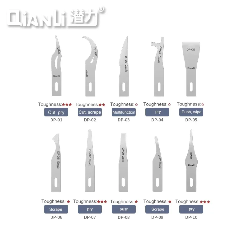 Qianli DP lame lucidate fatte a mano lama morbida ad alta tenacità per telefono Motheboard IC Chip colla Clean Face ID strumenti di riparazione