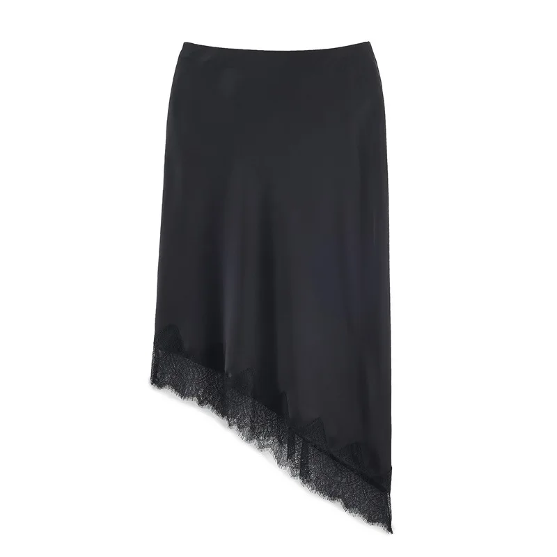 Tossy White Lace Patchwork Long Skirt For Women Slim High Waist Elegant Commute Printed Party Looks Clothes Female Maxi Skirts
