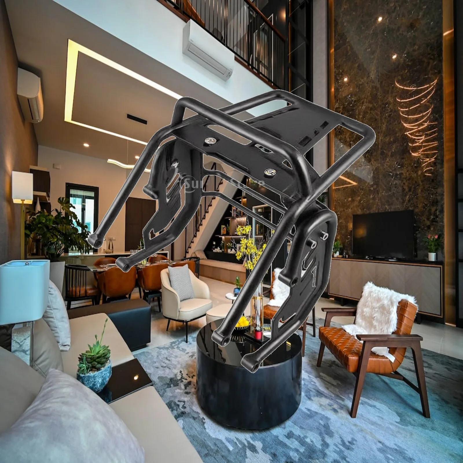 Motorcycle Front Luggage Rack with Headlight Guard Cylindrical Front Rack with Headlight Guard Adventure-Ready Sturdy
