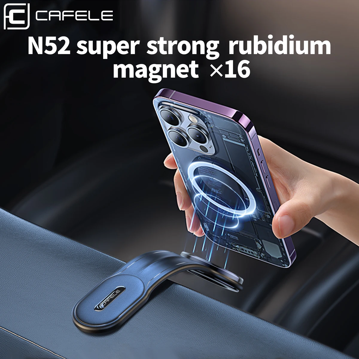 Magnetic Car Phone Holder Foldable Car Cell Phone Support Mount For iPhone 15 14 Pro Max 13 12 Universal Dashboard Paste