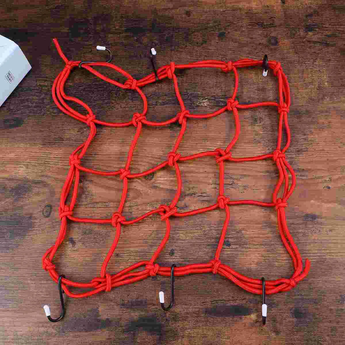 

Rear Frame Net Cover Luggage Cover Rubber Band Elastic Luggage Net Motorcycle Net Bag Net(Red)