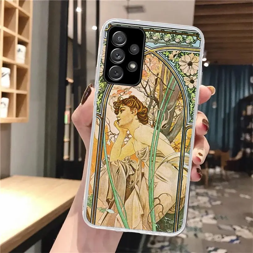 Alfons Mucha Primavera Cassa Del Telefono Morbida Per Samsung Galaxy A51 A50 A71 A70 A10 A20E A30 A40 A41 A31 A21S A11 A6 A7 A8 A9 Più 201