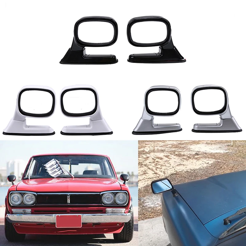 Pair Car Hood Side Rear View Mirror Exterior Adjustable Wide Angle Blind Spot Auxiliary Mirrors Universal Fit For Auto SUV Truck