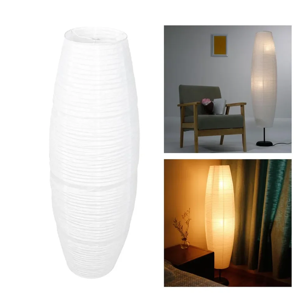 1pc Bedside Paper Lamp Shade Corner Standing Lamp Shade Floor Lamp Cover Decorative Lampshade Warm Led Paper Vertical Lampshade