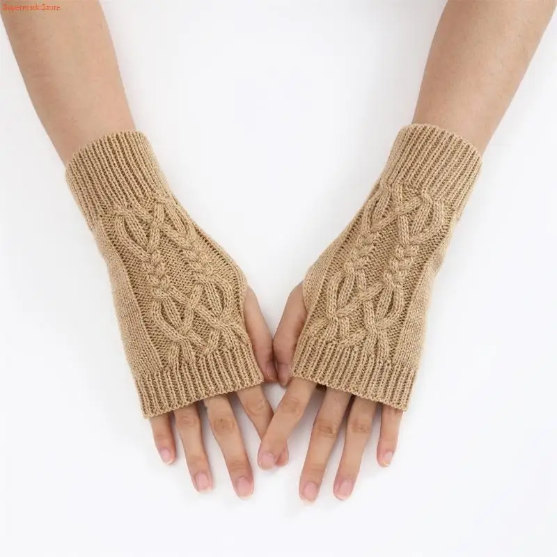 Q5WE Knitted Sleeve Winter Gloves Wrist Gloves for Costume Party Winter Arm Warmer for Cosplay Photography Props