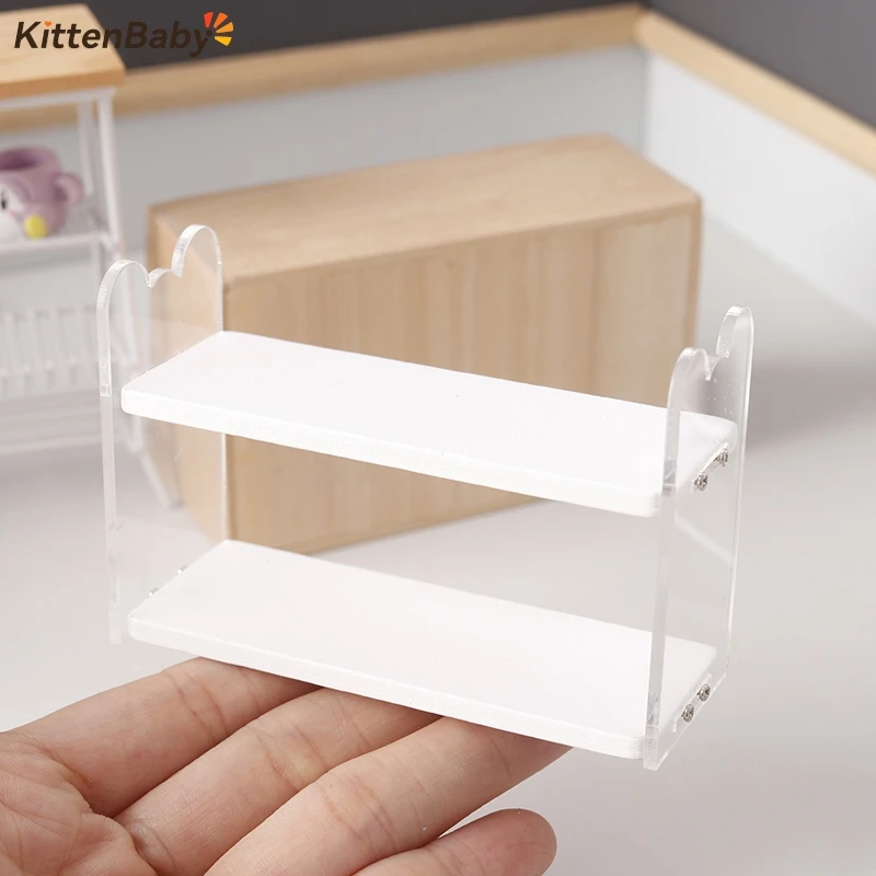 

1:12 Dollhouse Miniature Storage Rack Food Display Stand Mini Shelves Bookshelf Flower Racks Cake Bread Storage Shelf Model Toy