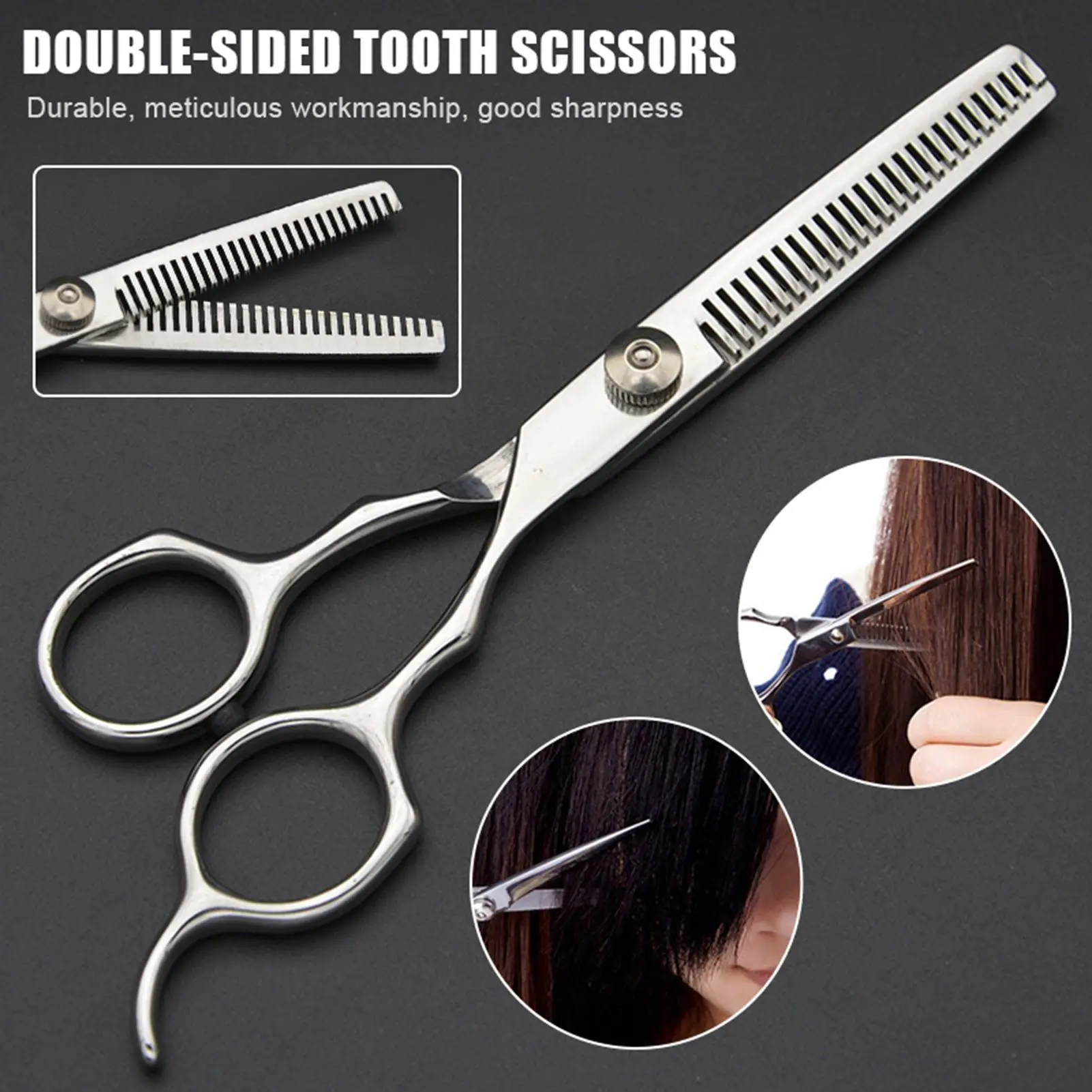 

6 inches Thinning Scissors Double Edged Hairdressing Scissors Stylist Barbers Professional Hairs Cutting Trim Styling Tools