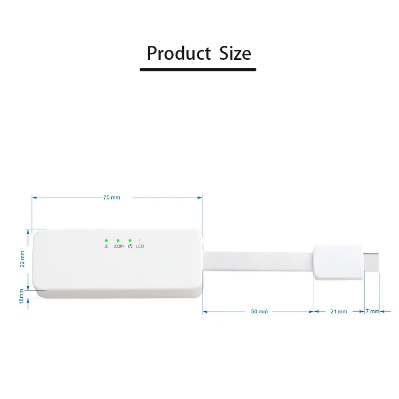 Cabo de Extensão LAN USB 3.0, Tipo-C para Placa de Rede Ethernet, Gigabit, Adaptador LAN RJ45, Conversor de Interface de Cabo de Rede