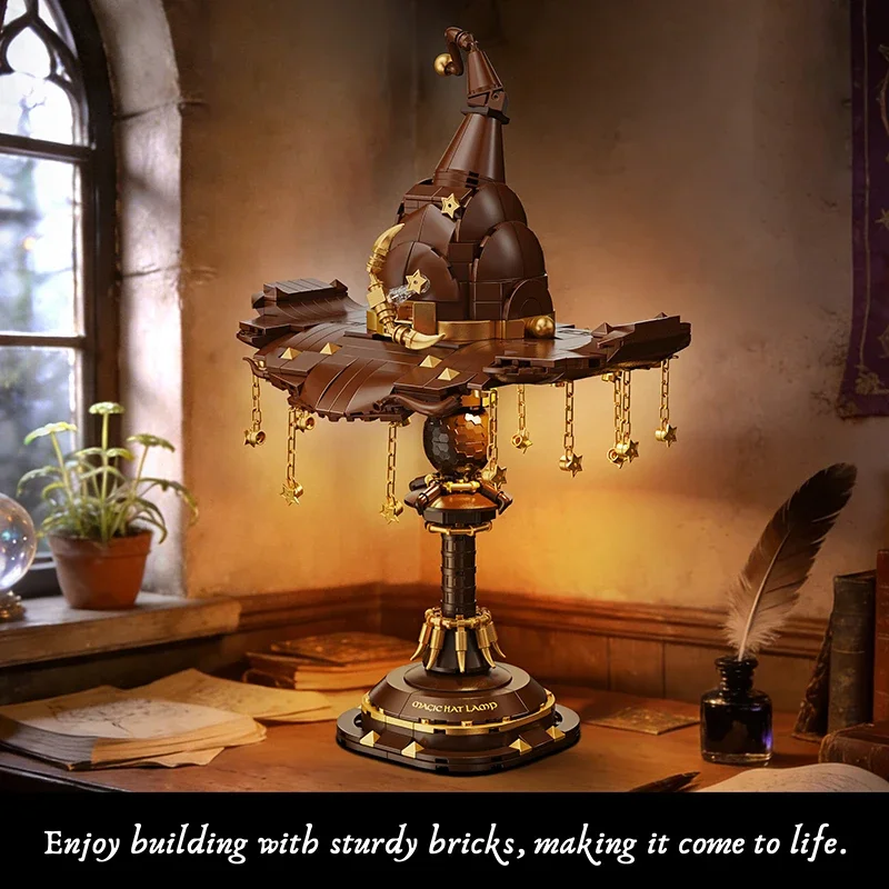 

Magic Hat Building Blocks LED Lamp DIY Building Bricks Home Decoration Birthday Gift For Children Adults