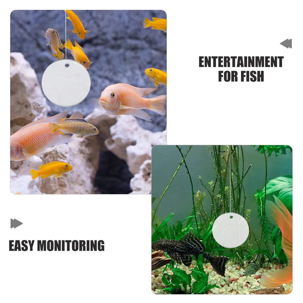 Floating Ball Betta Fish Exercise Mirror Double-Sided Suction Cup Design for Tank Observation Training Activity Enhancement