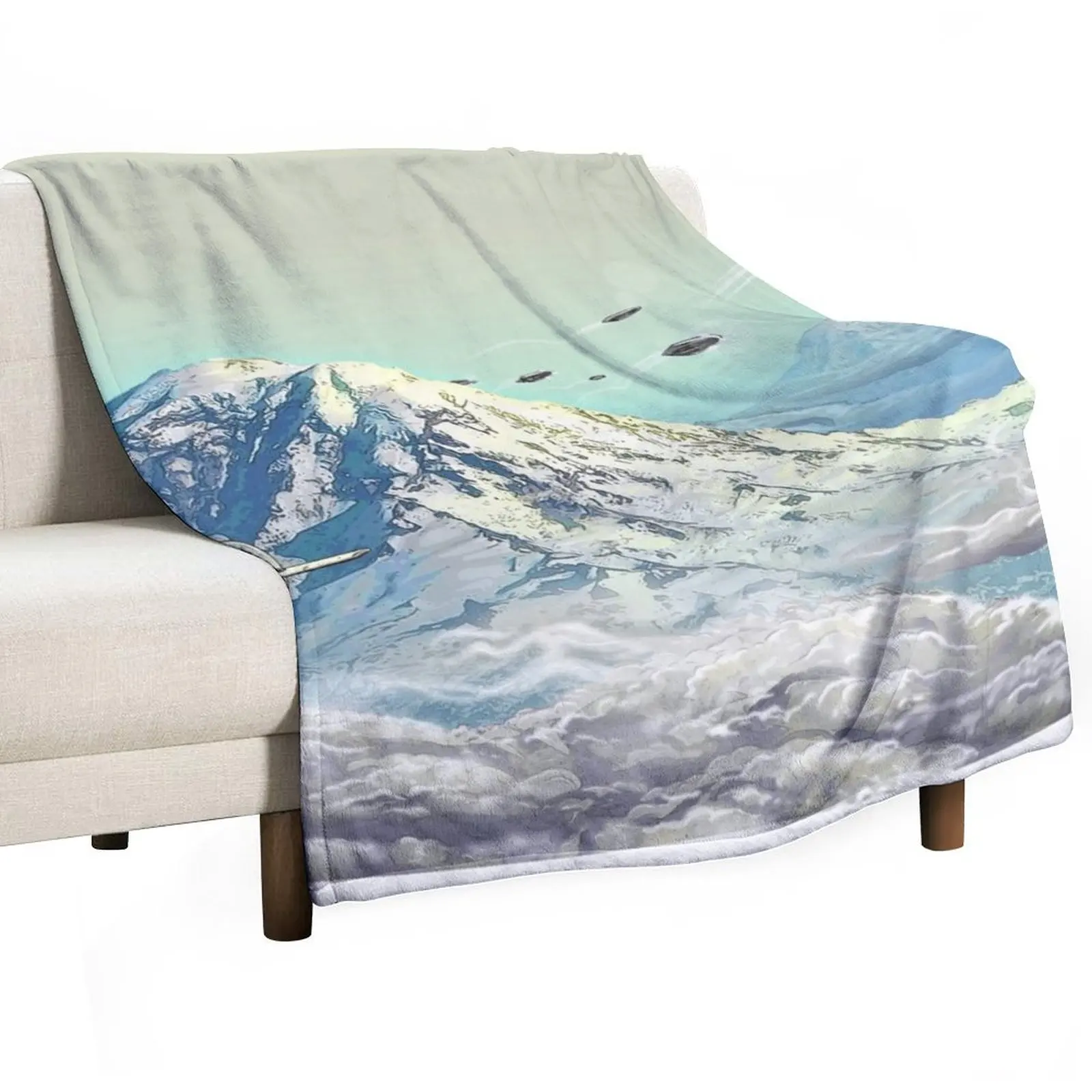 Kenneth Arnold 75th Anniversary Print - 'Dawn of the Flying Saucers 1946-1949' Book Cover (33oz, 2022) Throw Blanket
