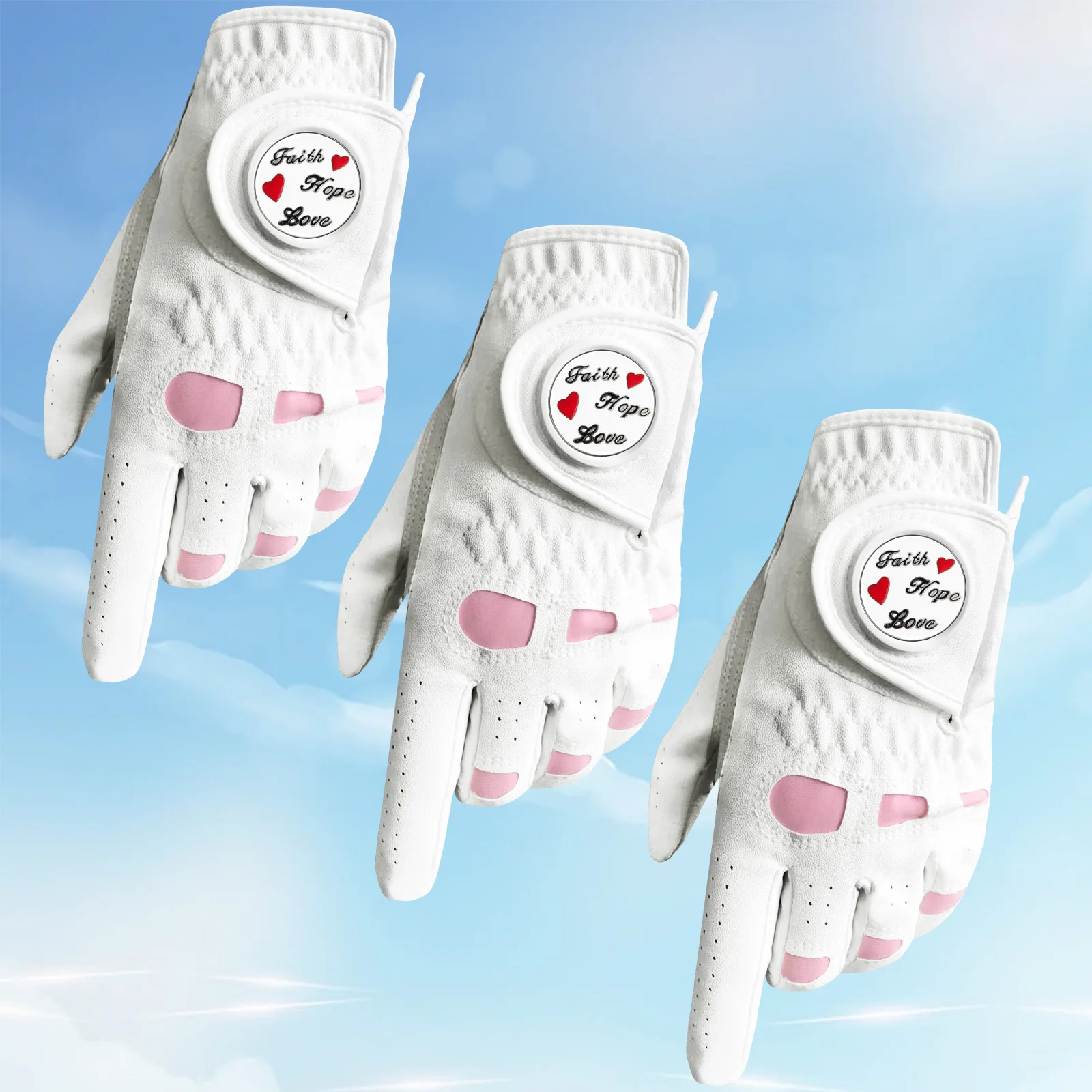 

Женские кожаные перчатки для гольфа с маркером для мяча, 3/6 шт., женские перчатки для левой и правой руки для игроков в гольф, обеспечивающие дополнительный захват