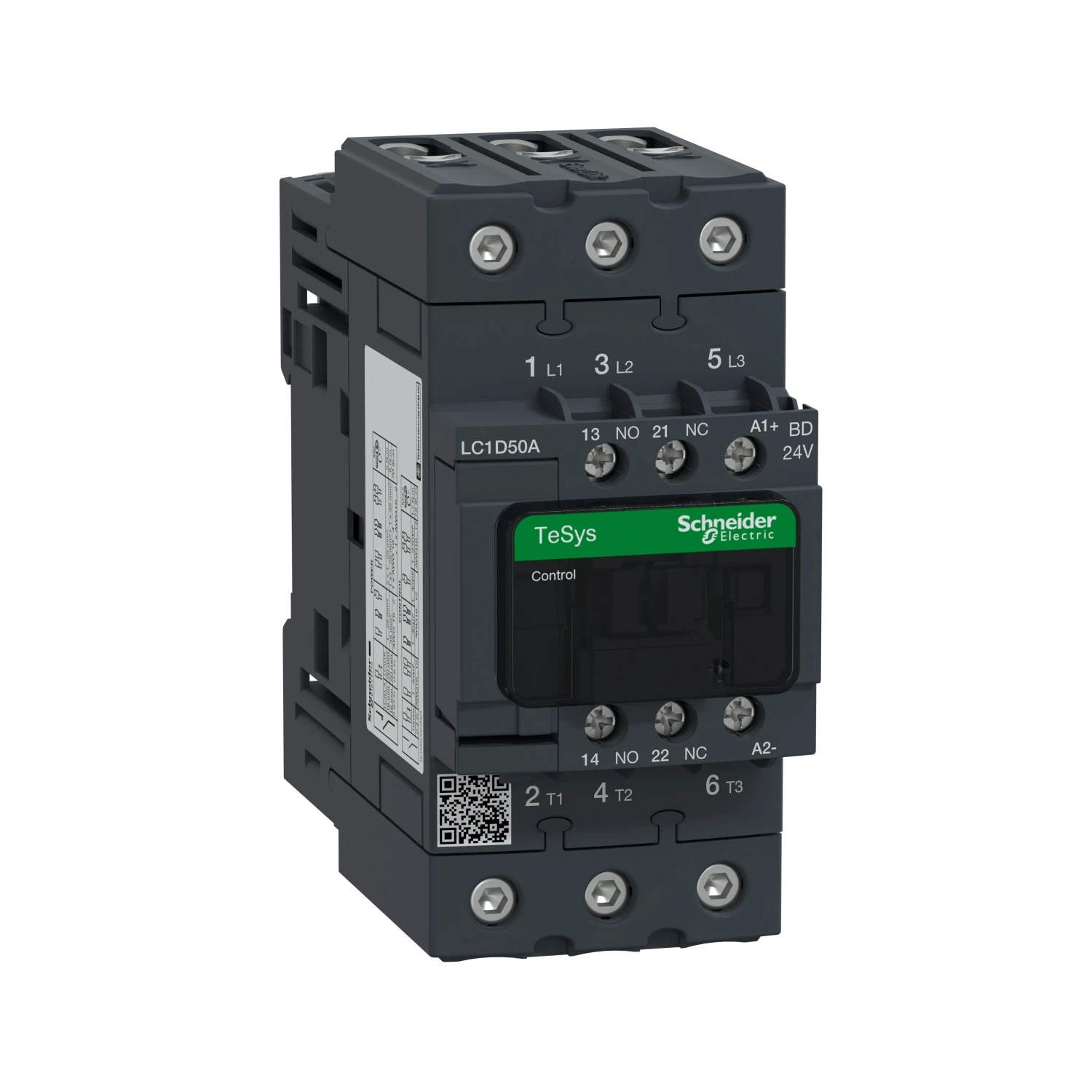 

LC1D50ABD Three-pole contactor 3P 50A 24VDC one open and one close for AC load with power factor greater than or equal to 0.95