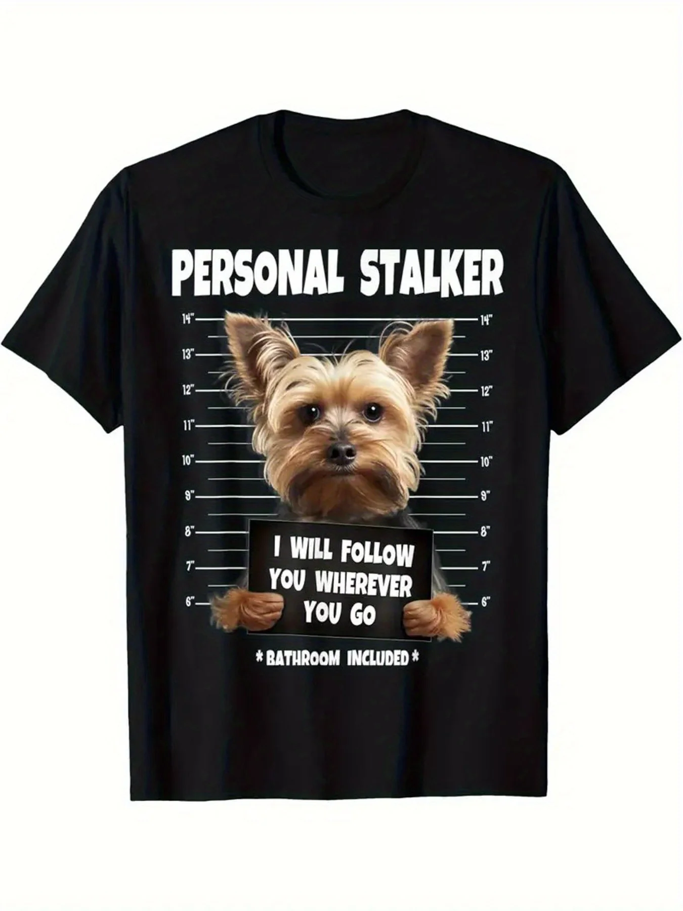 Printed T-Shirt for Yorkshire Terrier LoversSeasonal Casual And Trendy Men'S T-ShirtRound Neck High Street Pure Cotton S