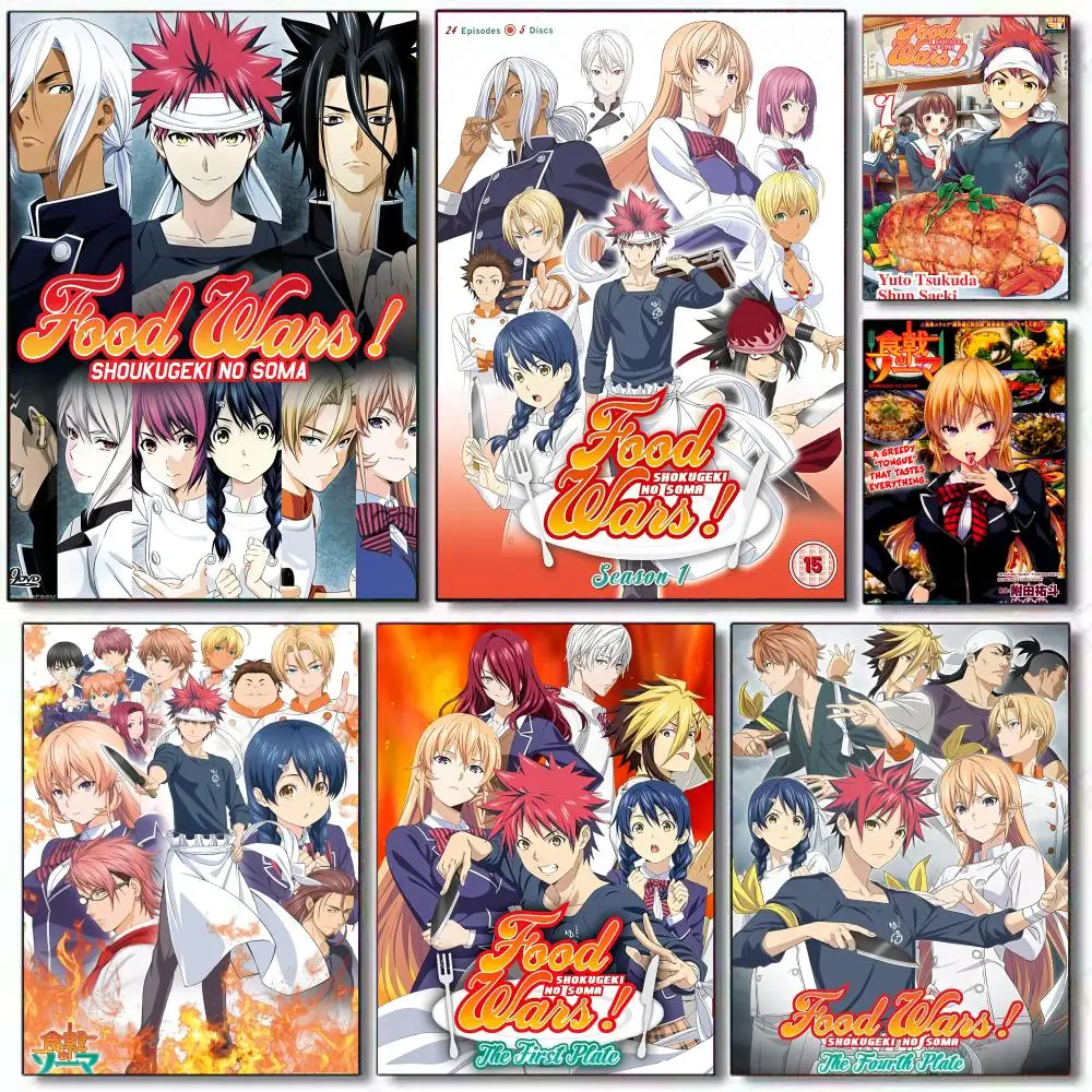 

Anime Food Wars Shokugeki no Soma Painting Calligraphy Frameless Canvas Poster Wall Art Perfect for Kitchen Bathroom Home Decor