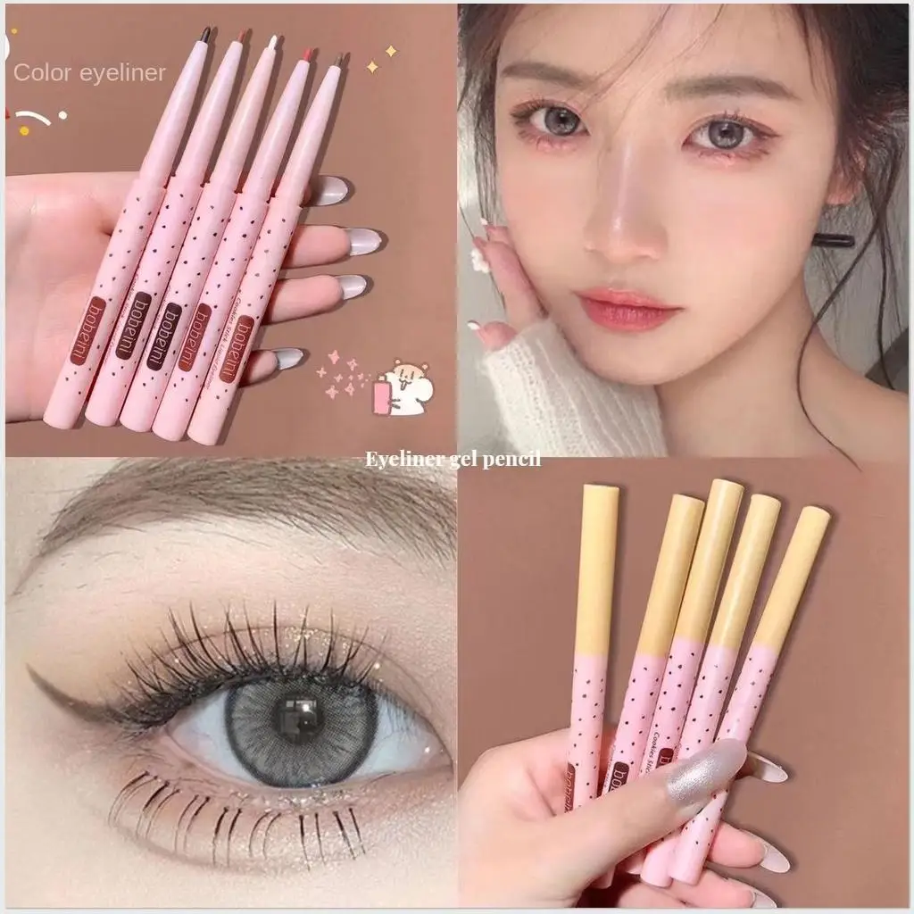 Caneta delineadora em gel, delineador fosco colorido à prova d'água e à prova de manchas e delineador colorido de longa duração