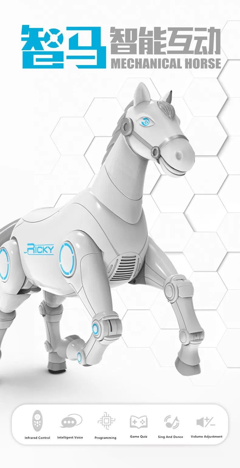Voice Remote Control RC Smart Robot Animal Horse Intelligent Mechanical Horse With Dancing Singing RC Toys For Gifts