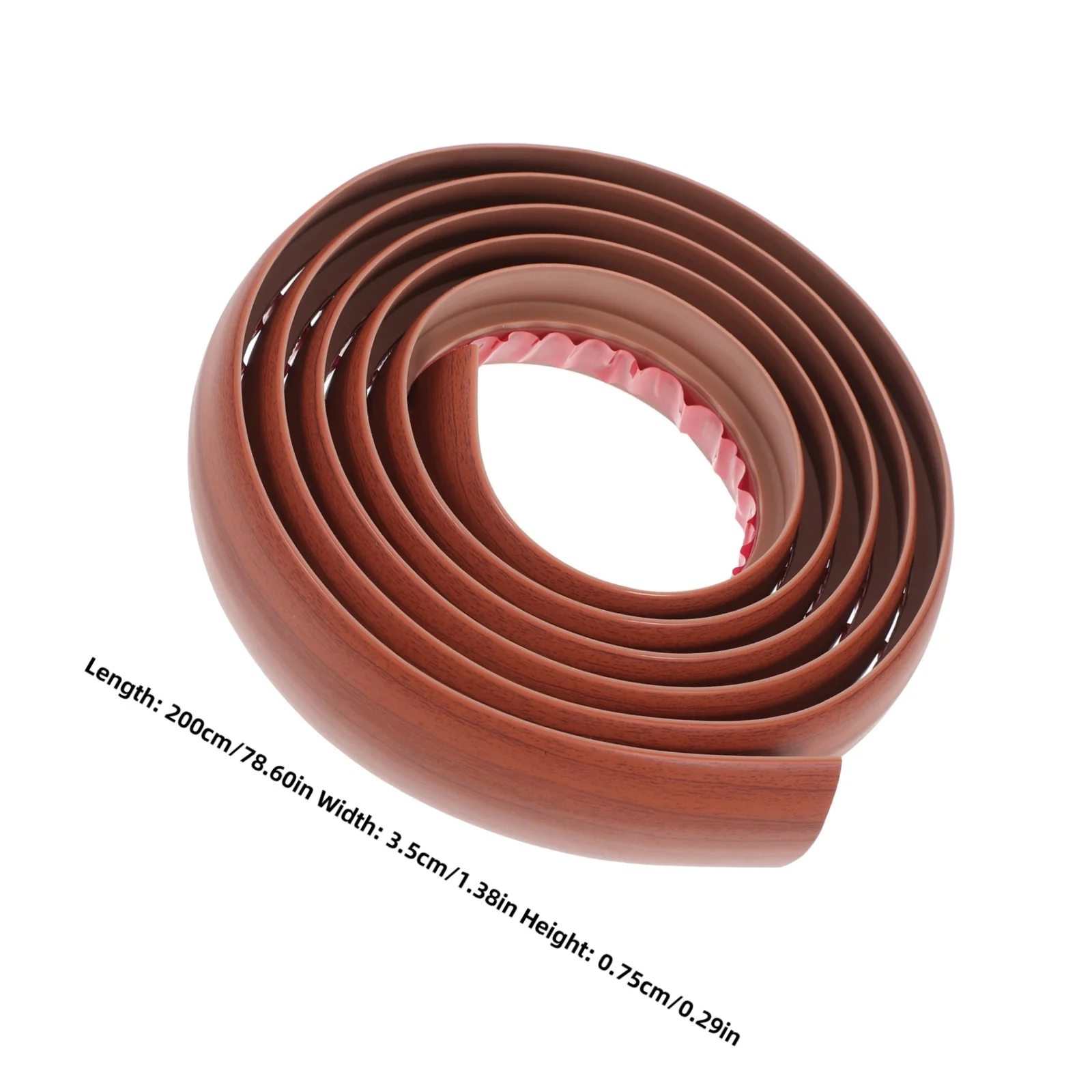 2m 레드 우드 그레인 자가 접착 바닥 트랜지션 스트립, 목재와 타일, 카펫 간격을 덮는 바닥 가장자리 스트립