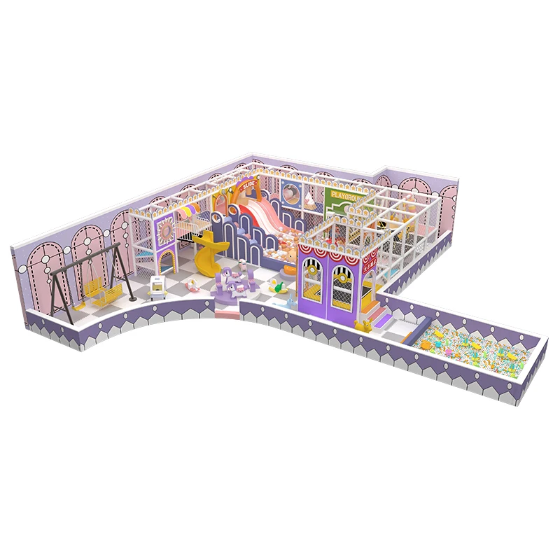 Home Small Naughty Castle Indoor   Play Area Mini Slide Trampoline Playground Equipment