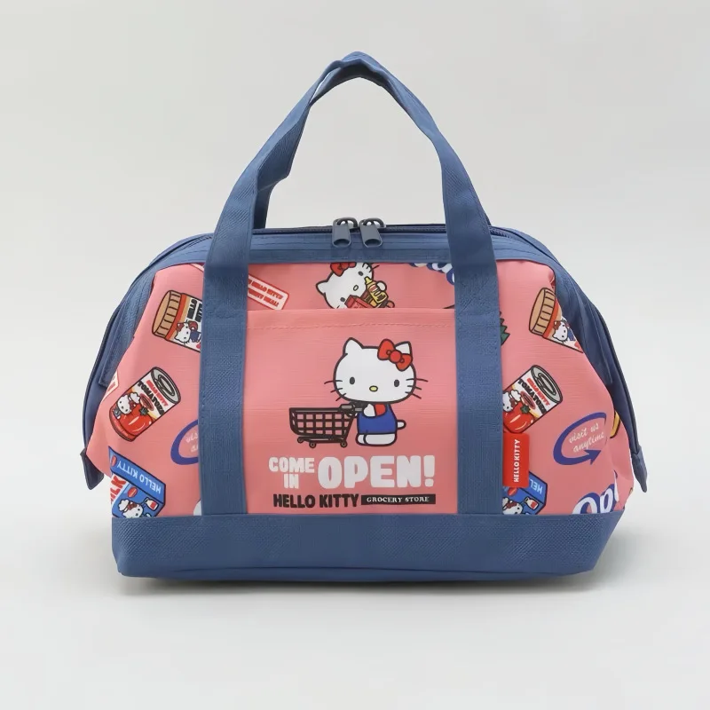 

Cartoon Hello Kitty Cat Lunch Box Bag Student Portable Kt Cat Office Worker Picnic Handbag Storage Case Holder Organizer Gifts