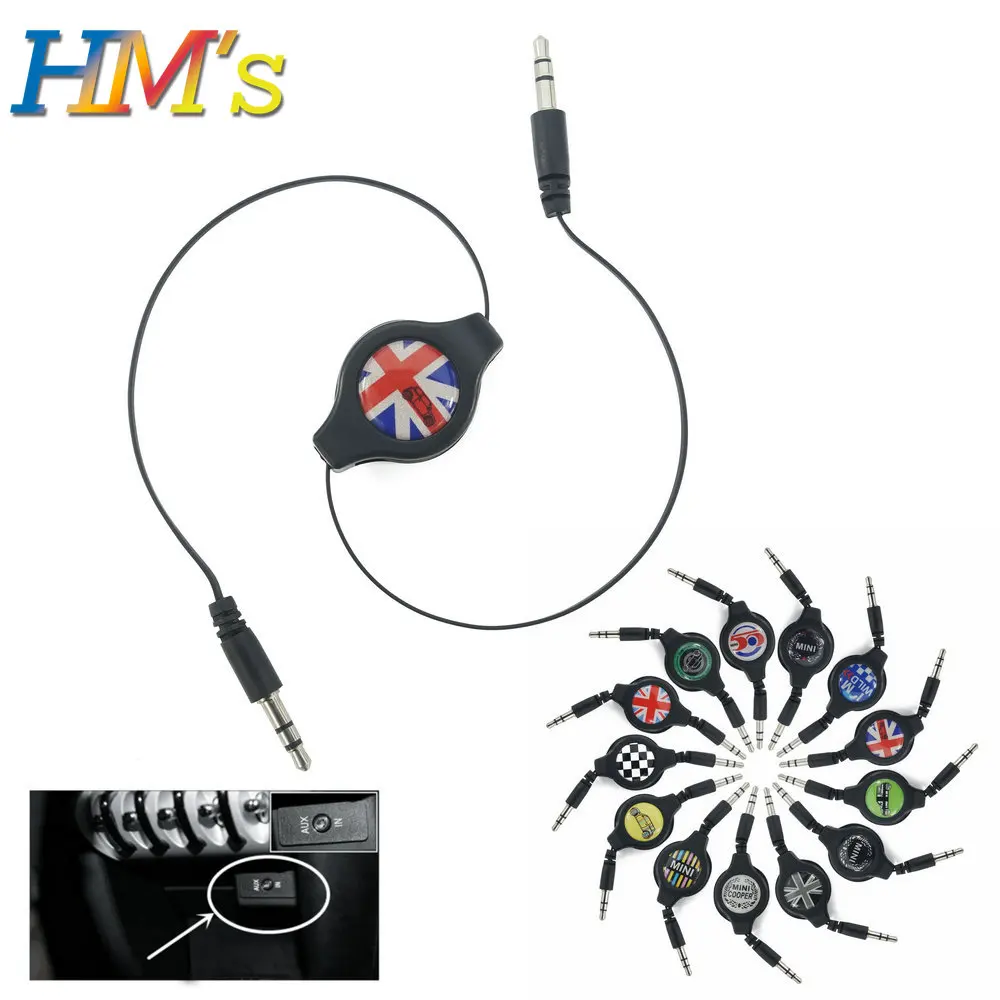 

Universal Car AUX Audio Wire Retractable For MINI Cooper S One Countryman Clubman R50 R55 R56 R61 F54 F55 F56 F60