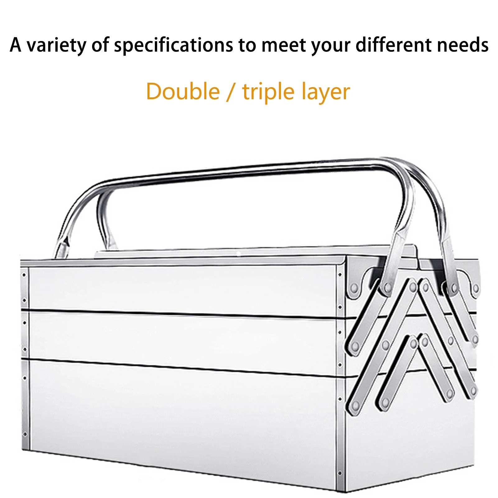 Folding Cantilever Tool Box Organizer Retractable Rustproof High Hardness Metal Cantilever Tool Box with Keyhole for Workshops