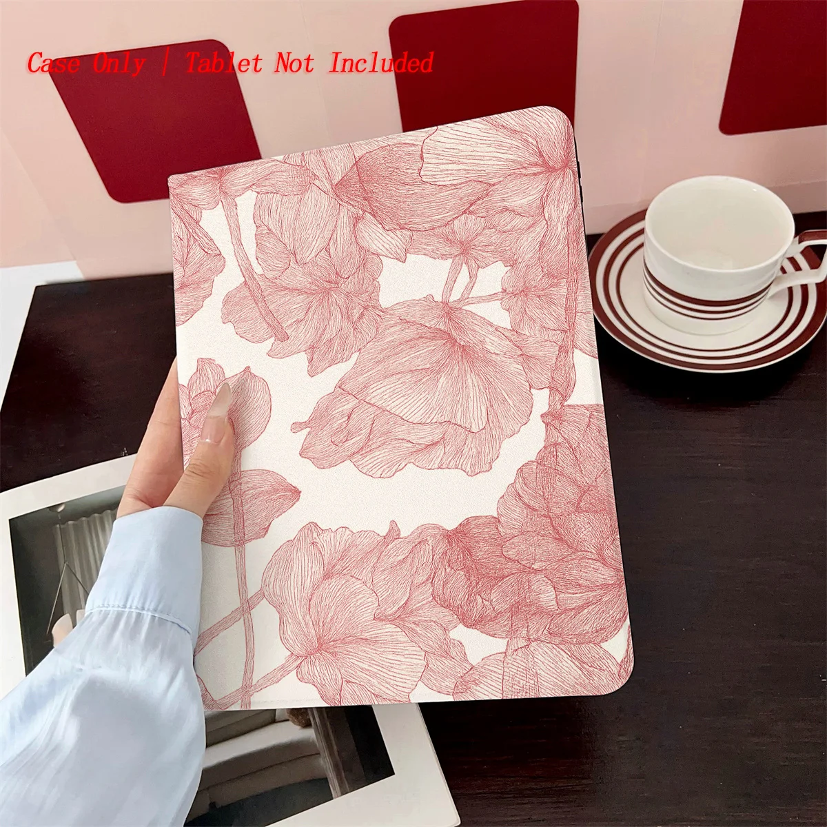 

For Apple iPad Pro 12.9 6th Gen Case Rose Pink Buds Prints TPU Shockproof Cover Raised Lens Protection