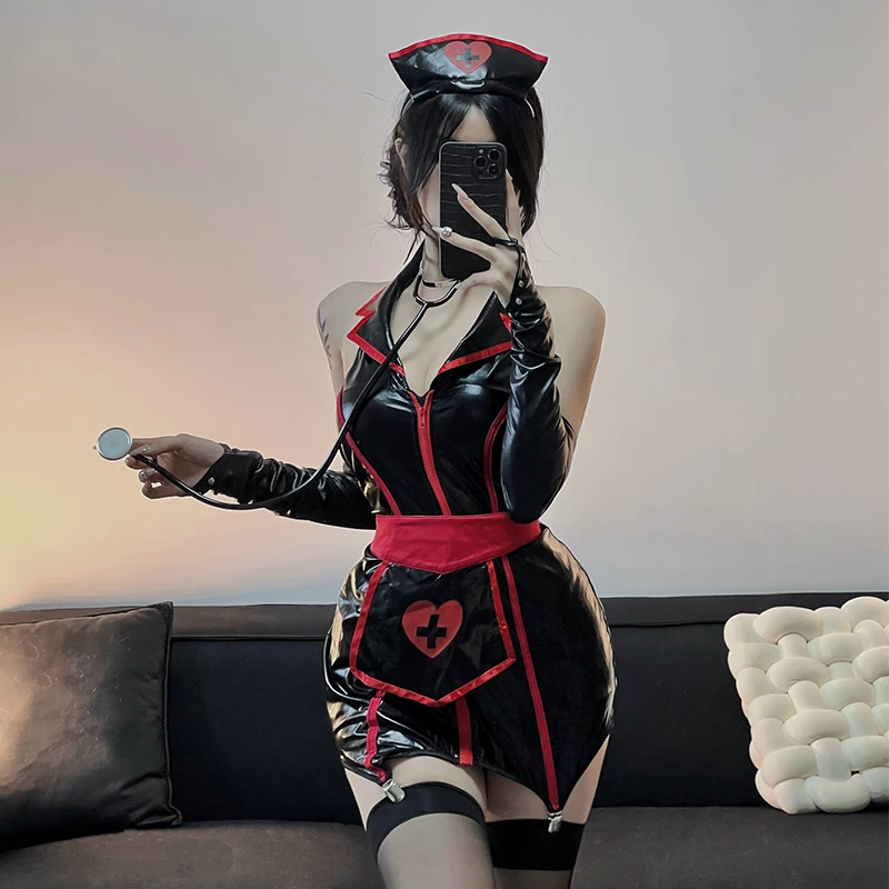 

Сексуальный комплект костюма монахини Pure Desire Night Club Queen Bla Nurse Косплей Экипировка ort Юбка V-Ne No Sve Молодежная верхняя одежда