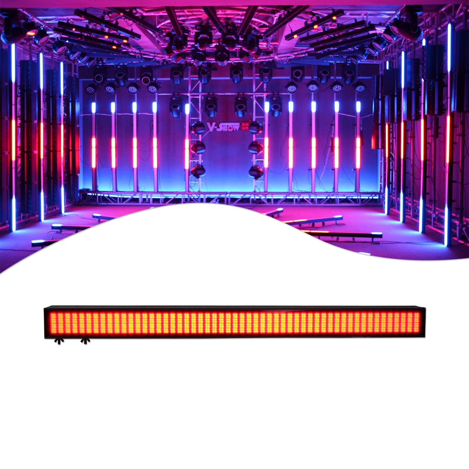 V-Show Stage led strobe light 1296pcs*0.5W RGBW 4in1 SMD  Strobe LED Bar  wash effect stage light for TV studio