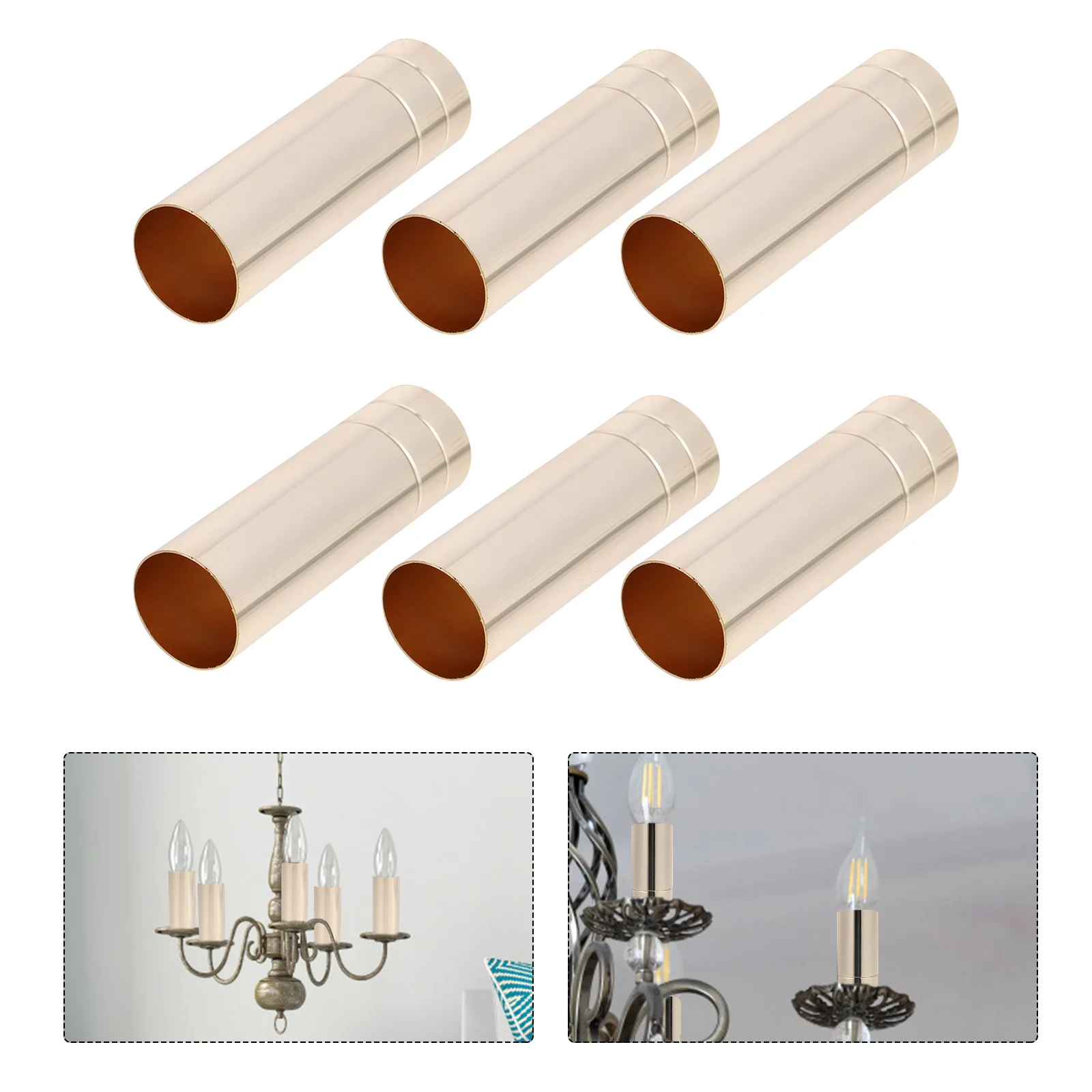

6Pcs Chandelier Lamp Base Sleeve Lamp Holder Cover Thick Lightweight Heat Resistant Lighting Accessories Chandelier Accessories