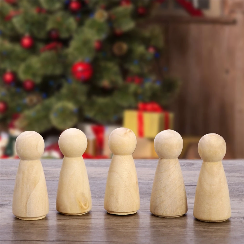 

20Pcs People Shaped Wooden Unfinished Figures Natural Wood Smooth Surface DIY Crafts Home Ornaments Creative Gifts