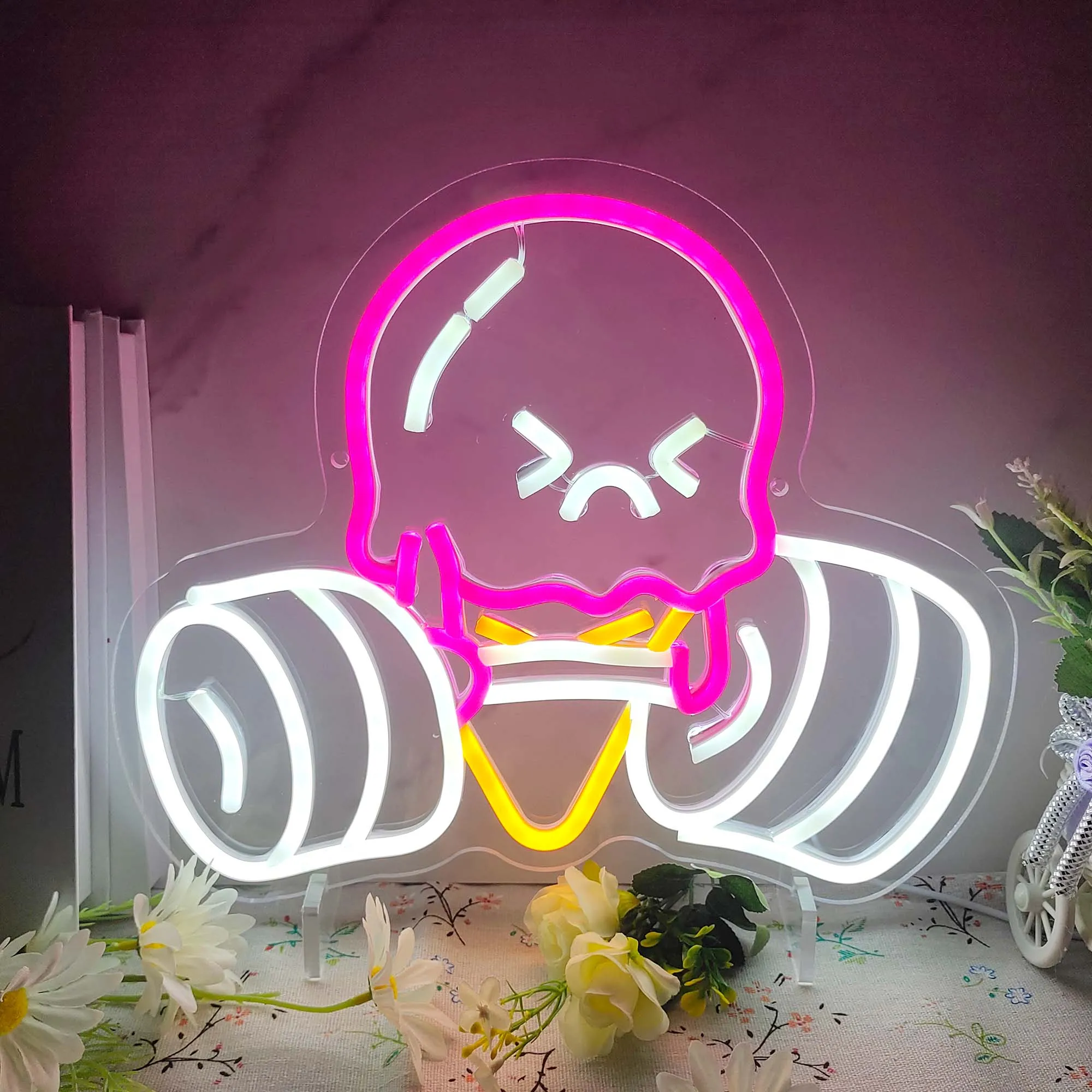 Ice Cream Does Gym Neon Light, Custom Neon Sign, Birthday Gift, Bedroom Decor, Nursery Room, Funny Neon Sign, Gym Decor