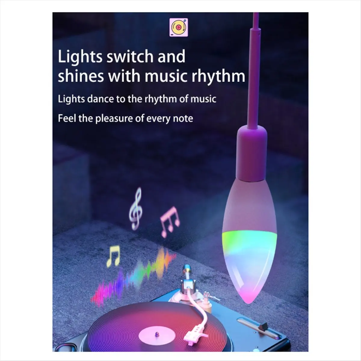 2Pcs Tuya Smart WiFi LED Bulb Five-Way Spiral Candle Bulb WiFi RGB Bulb Remote Control and Voice Control 5W