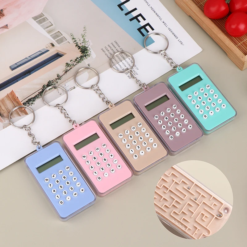 Portable Digital Calculator Mini Maze Calculator Creative Keychain Office Supplies For Children