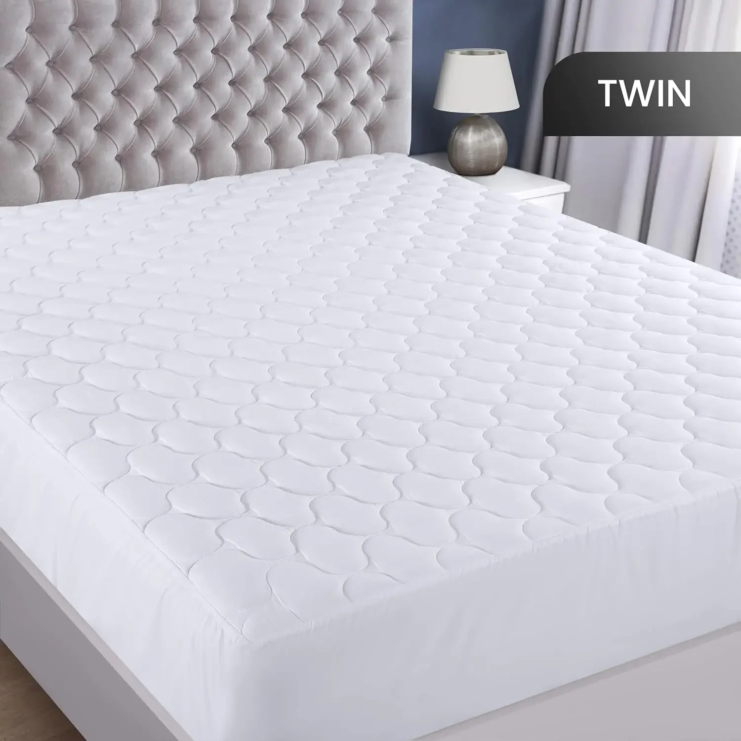 Utopia Bedding Quilted Fitted Waterproof Twin Mattress Protector, Mattress Pad Stretches up to 16 Inches Deep, Elastic Fitted